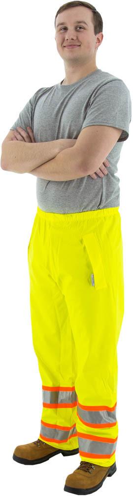 Majestic 75-7353 High Visibility Waterproof Overalls With Dot Striping, Ansi E Polyester Rain Bib